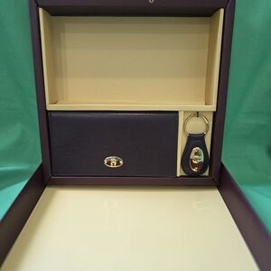 Etienne Aigner Dark Brown Key & Checkbook Holder NIB